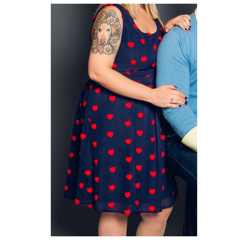 Modcloth A-line dress with pockets and hearts XL